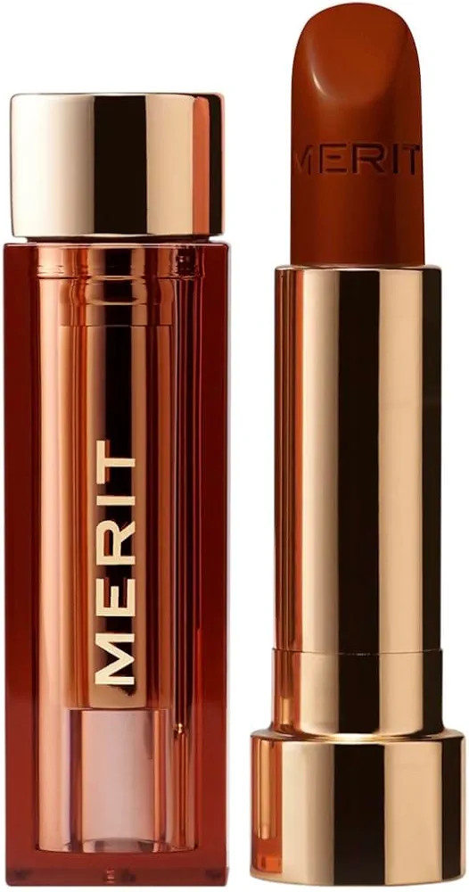 Merit Signature Lip Lightweight Satin Lipstick - 0.10 oz / 3 g (Tiger (brick red), standard) | Amazon (US)