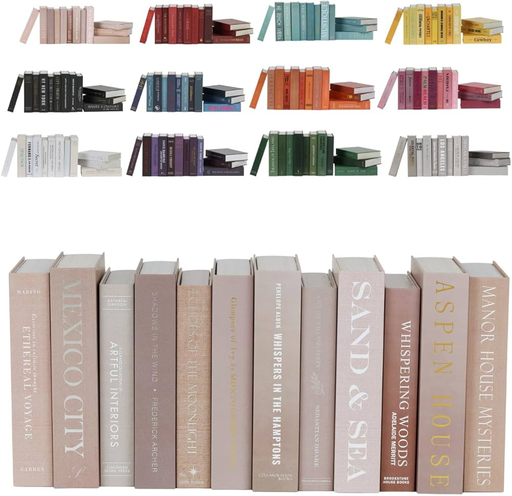 12 Decorative Faux Books for Bookshelf Decor, Coffee Table Books, Entry Table Book Decor. Neutral... | Amazon (US)