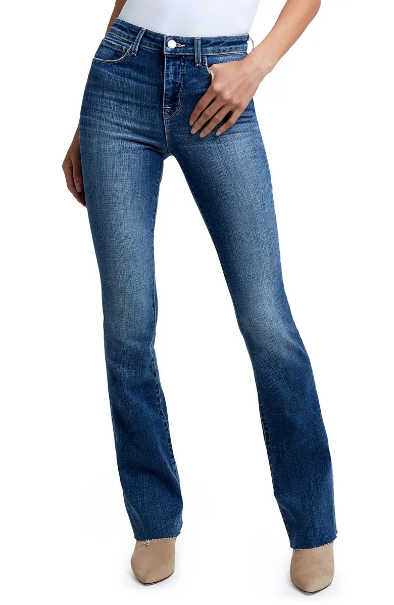 L'AGENCE Ruth High Waist Raw Hem Straight Leg Jeans | Nordstrom | Nordstrom