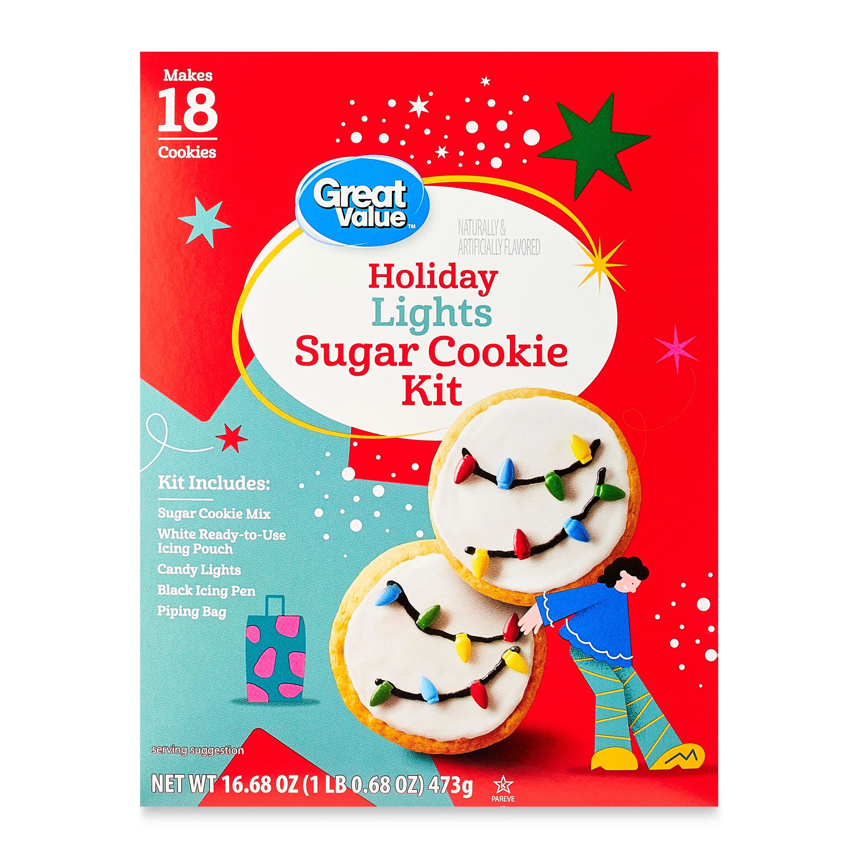 Great Value Holiday Christmas Lights Cookie Kit, 16.68 oz - Walmart.com | Walmart (US)