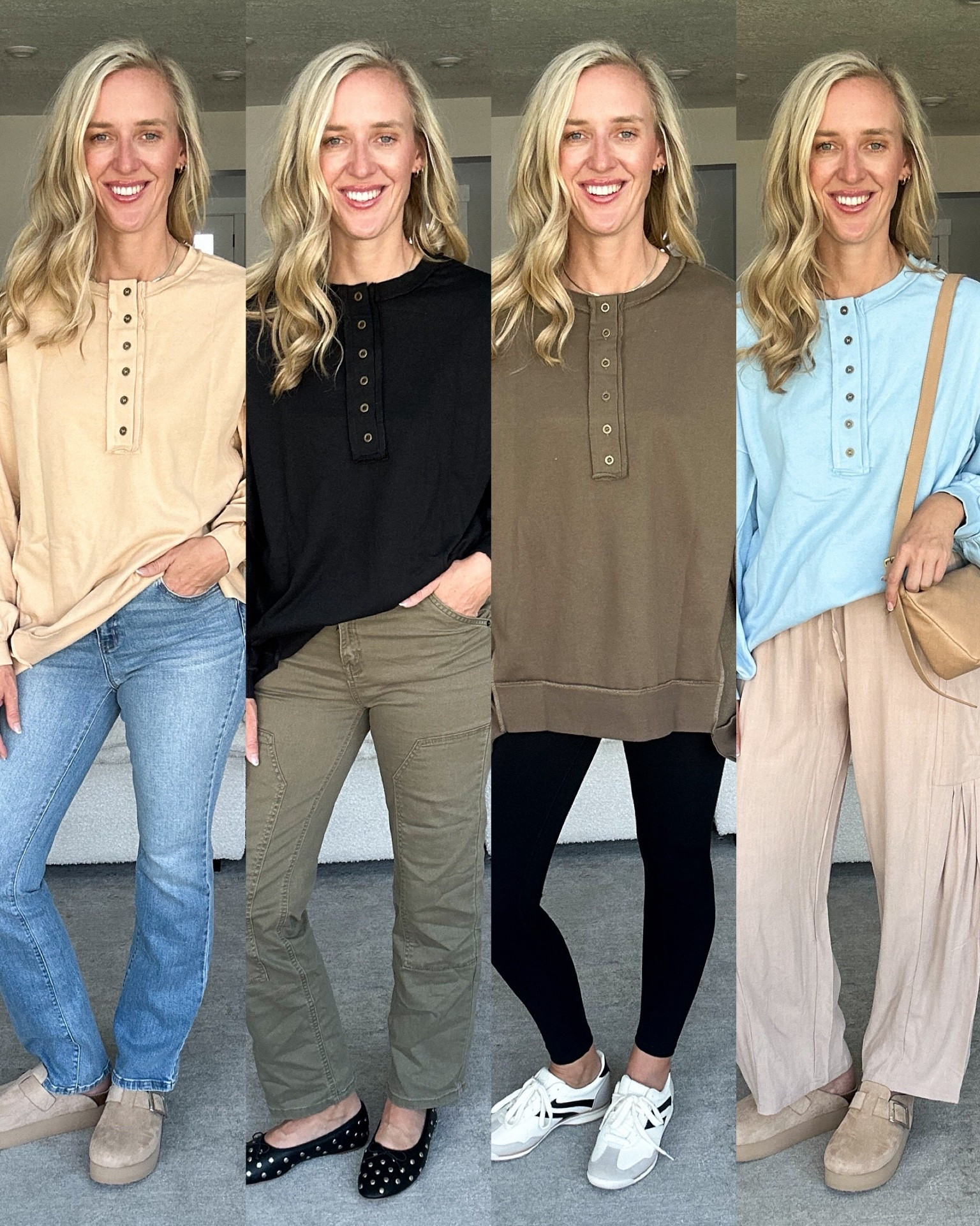 Free People–inspired Henley pullover but Walmart prices 🤎 Now on a major rollback! This one is soft, comfy, and the perfect everyday layer. Runs true to size — wearing a medium in all four colors. Such a great wardrobe basic for fall and winter!
#WalmartFinds #WalmartFashion #AffordableStyle #FallOutfits #HenleyPullover #CozyStyle #FrugalRetailTherapy #FreePeopleInspired #ComfyOutfits #LTKFallFashion #WardrobeBasics #EverydayStyle 

#LTKSaleAlert #LTKCyberWeek #LTKSaleAlert #LTKFindsUnder50