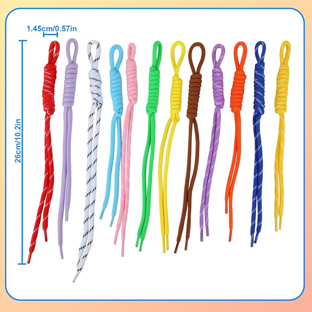 6 Pcs Solid Color & 6 Pcs Stripe Color Paracord Keychains, Braided Cord Rope Bag Charm Handwoven ... | Amazon (CA)