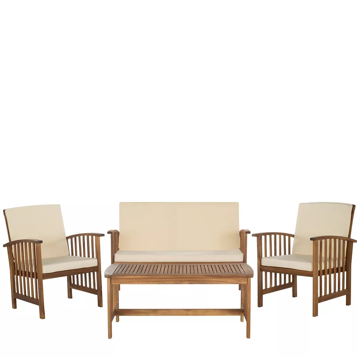 Safavieh Rocklin Outdoor Loveseat, Chair & Coffee Table 4-piece Set | Kohl's