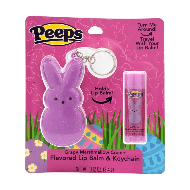 Peeps Flavored Lip Balm & Keychain, Purple, Grape Marshmallow Creme, 3.4g | Walmart (US)