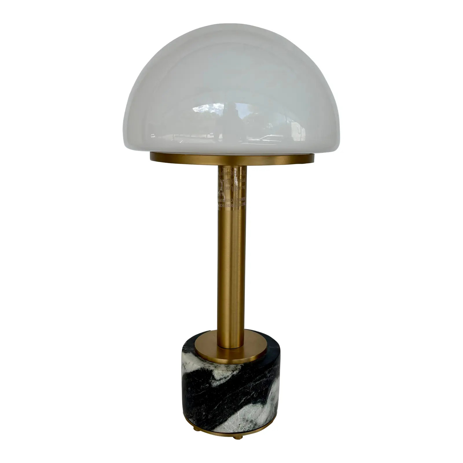 Revelation Modern Panda Marble Mini Mushroom Table Lamp | Chairish