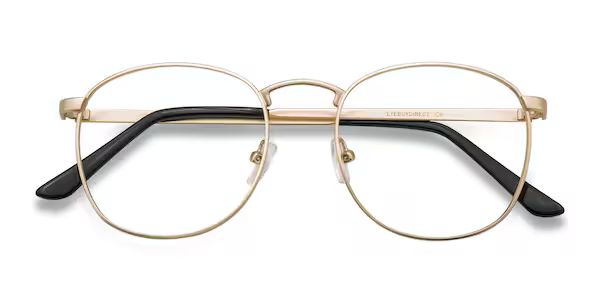 St Michel - Round Golden Frame Glasses | EyeBuyDirect | EyeBuyDirect.com