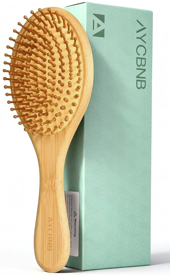 AYCBNB Bamboo Hair Brush for Hair Growth, Detangler Hairbrush with Natural Bamboo Bristles, Woode... | Amazon (US)