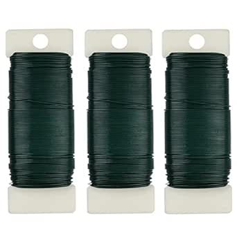 3 Pack Floral Wire, 118 Yards 22 Gauge Green Florist Wire, Flexible Green Wire Paddle Wire for Cr... | Amazon (US)
