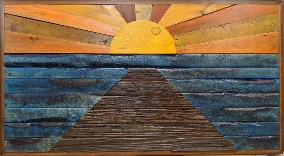 Reclaimed Wood Sunset Scene | Etsy | Etsy (US)