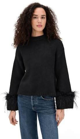 WAYF Women's Pia Feather Trim Pullover Sweater | Amazon (US)