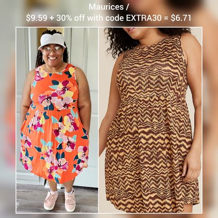 This Maurices dress is on sale for $6.71 if you use code EXTRA30! The orange is no longer available, but other colors are! I'm wearing a 1X.

#LTKfindsunder50 #LTKsalealert #LTKplussize
