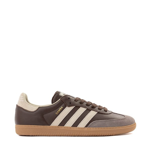 Mens adidas Samba OG Athletic Shoe - Brown / Putty Gray / Gold Metallic / Gum | Journeys