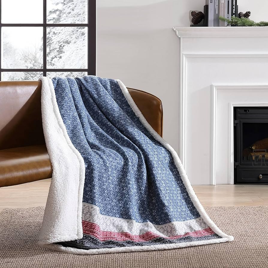 Eddie Bauer Brushed Throw Blanket Reversible Sherpa & Brushed Fleece, Lightweight Home Decor for ... | Amazon (US)