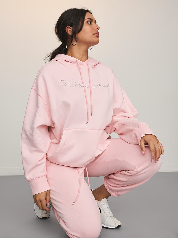 Buy Iconic Fleece Relaxed Hoodie, Pretty Blossom - Order Hoodies & Sweatshirts online - Victoria'... | Victoria's Secret (US / CA )