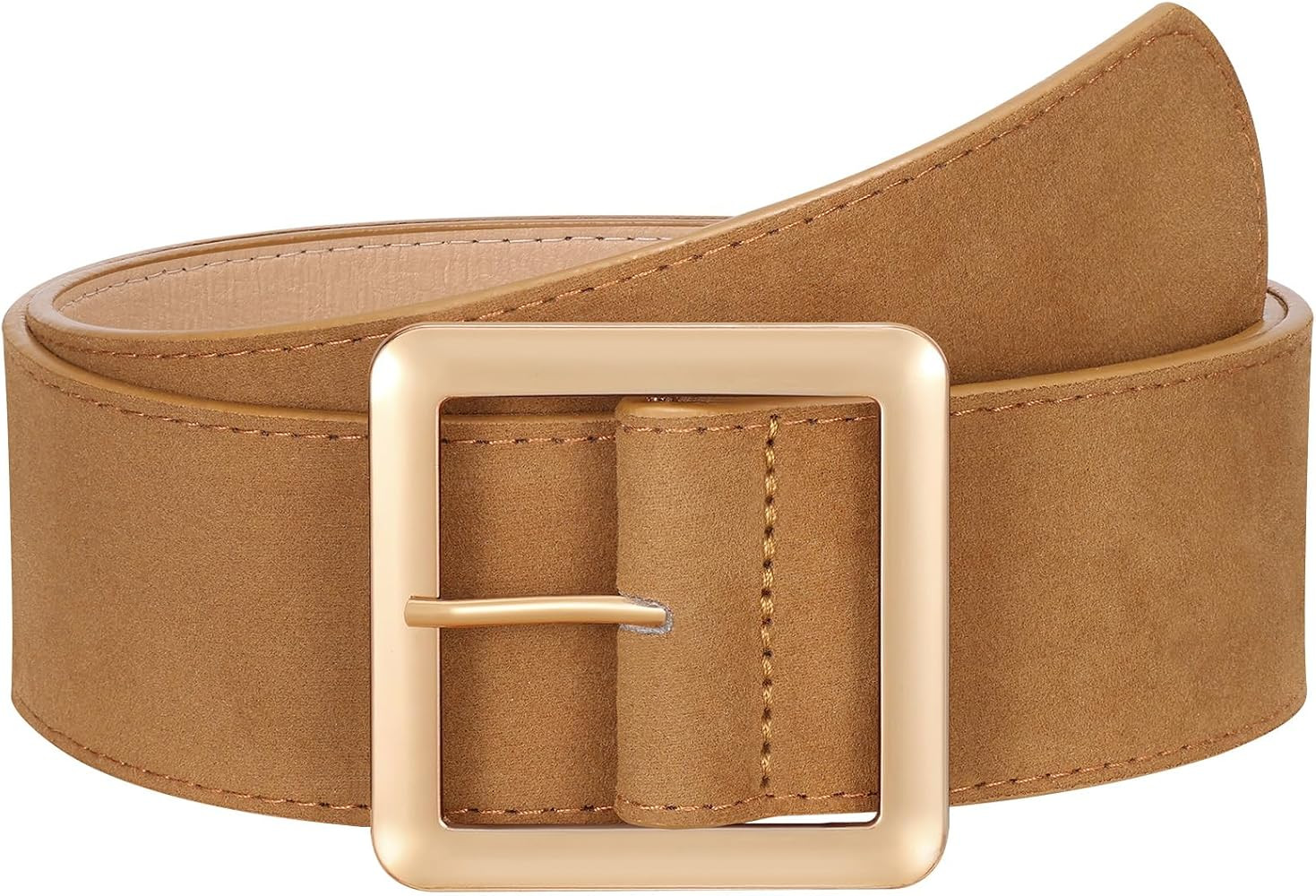 JASGOOD Wide Suede Belts for Women Chunky Fashion Ladies Waist Belt for Jeans Dresses Coats 1.89"... | Amazon (US)