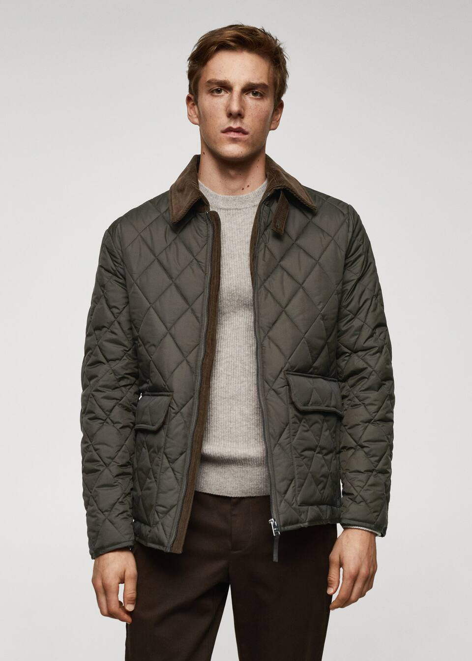 Corduroy thermoregulating quilted jacket -  Men | Mango Man USA | MANGO (US)
