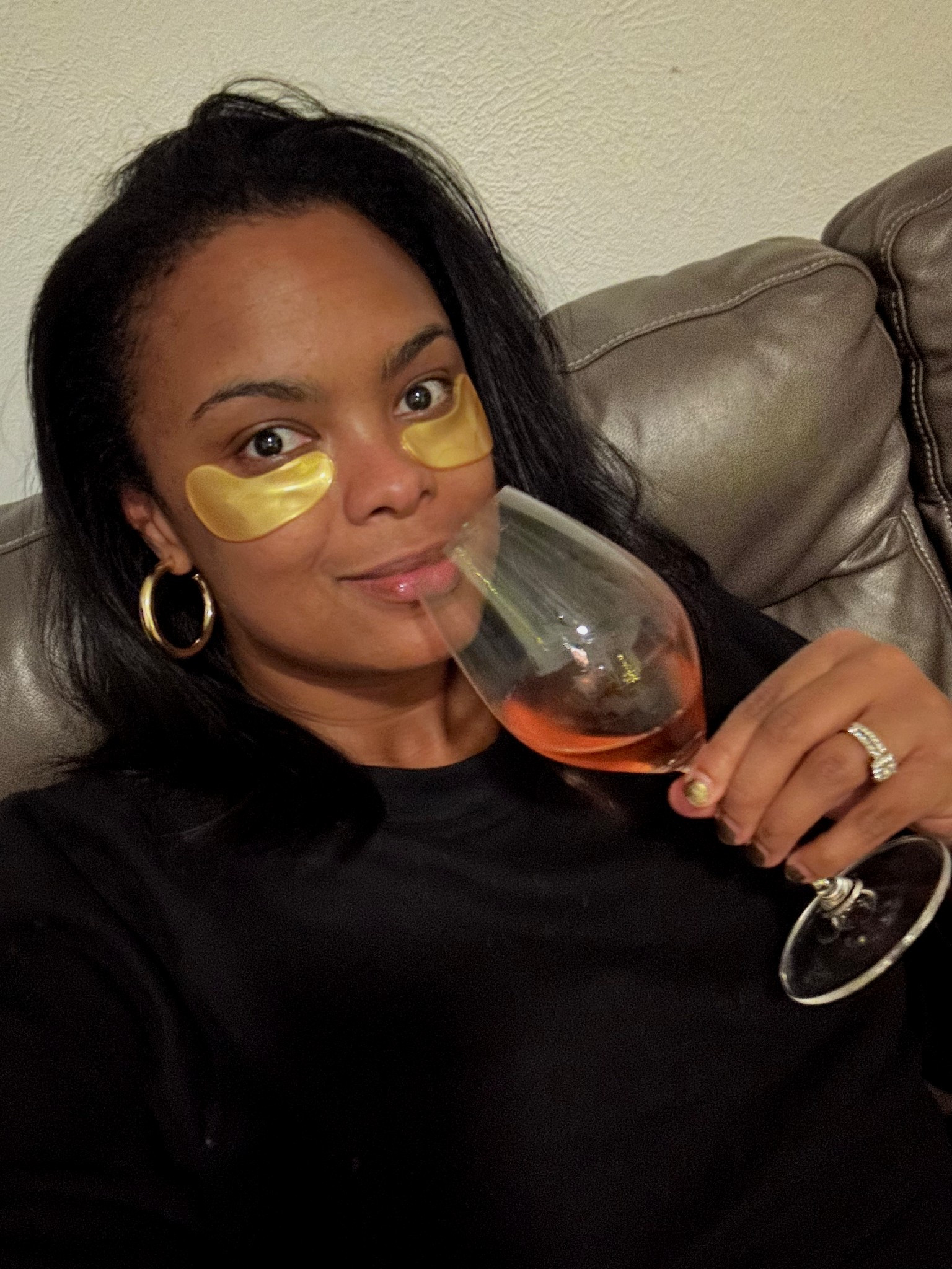Winding down with some rosé in Riedel glass + my favorite eye patches  

#LTKmomlife