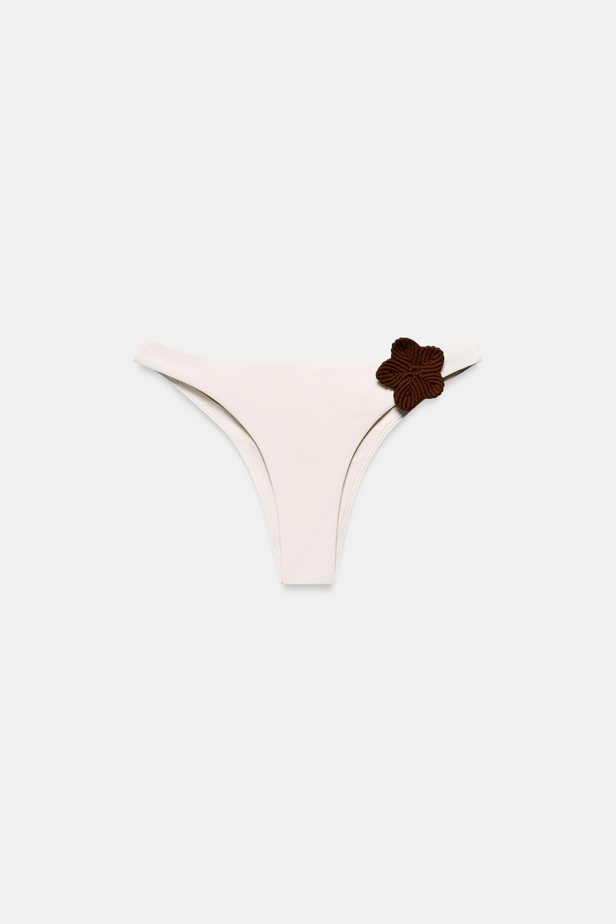 CROCHET FLOWER BIKINI BOTTOMS | Zara Canada