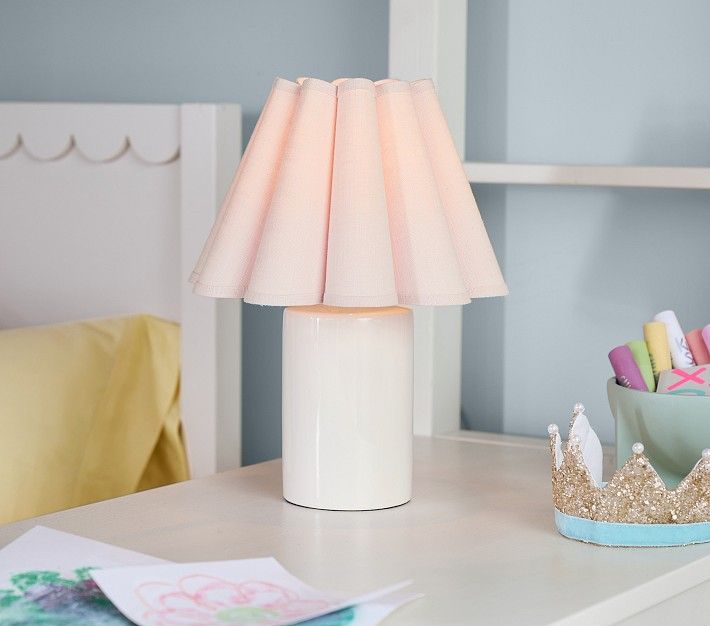 Ceramic Cylinder Fluted Lamp | Pottery Barn Kids