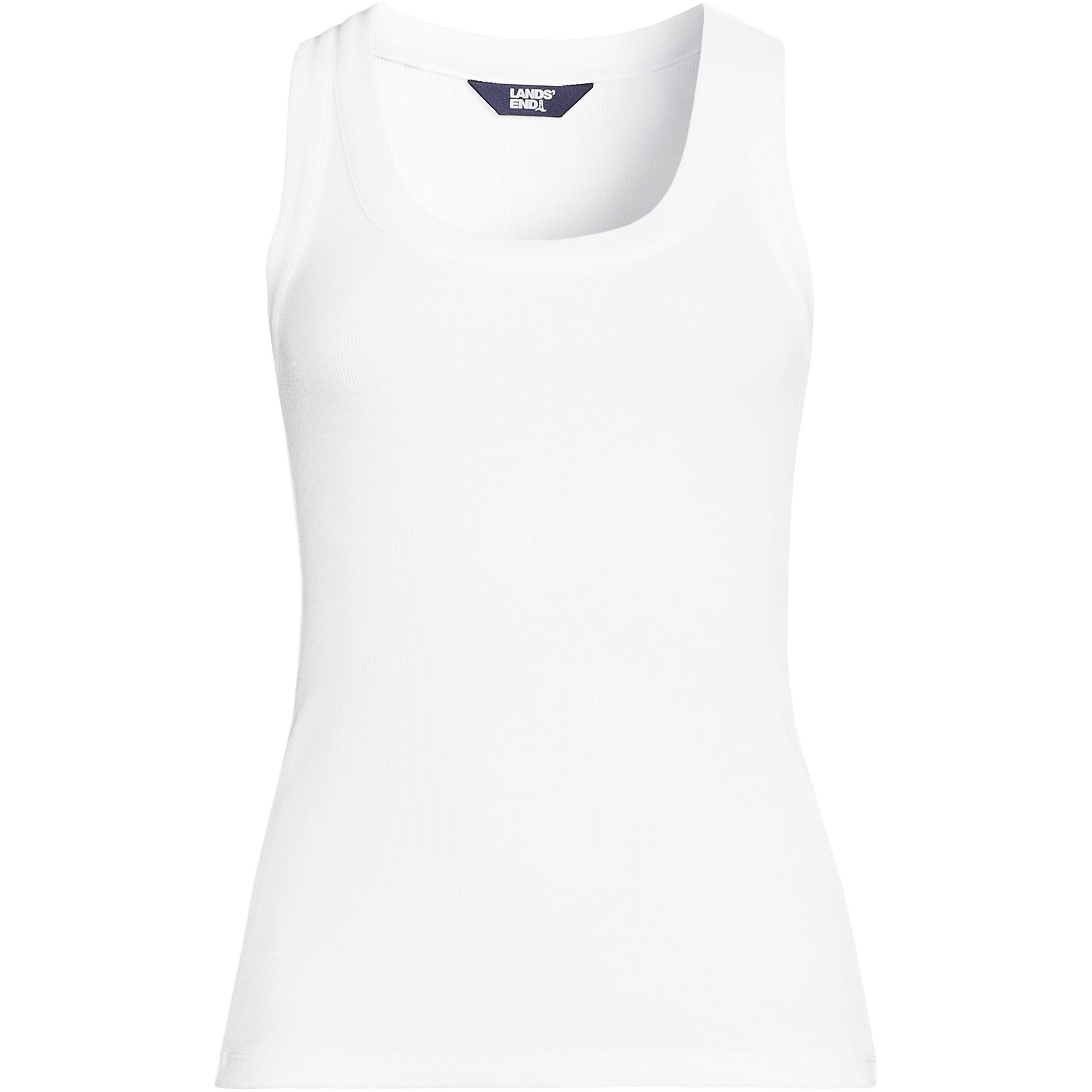 Women's Plus Size Drapey Rib Fitted Tank Top | Lands' End (US)