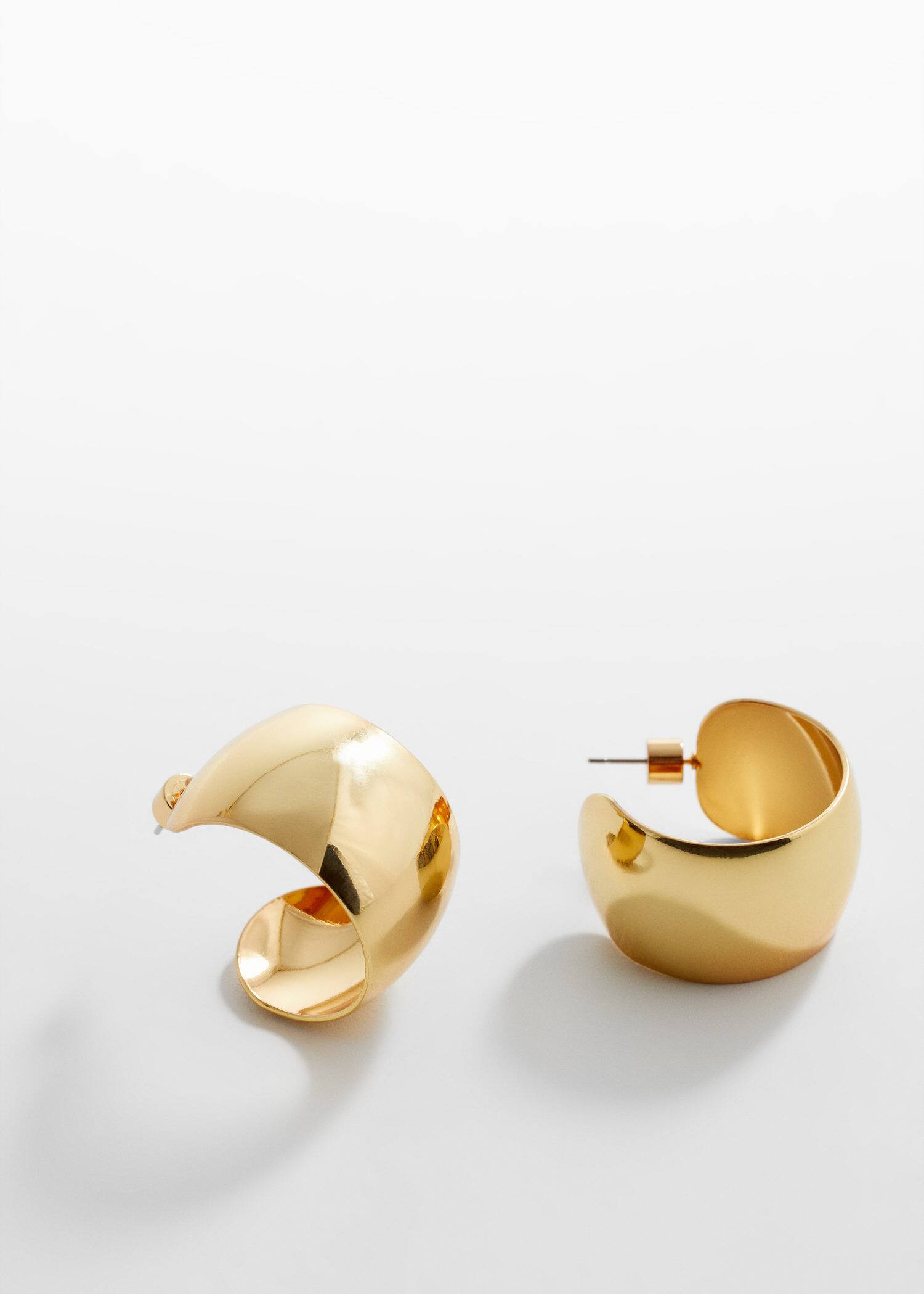 Wide hoop earrings -  Women | Mango United Kingdom | MANGO (UK)