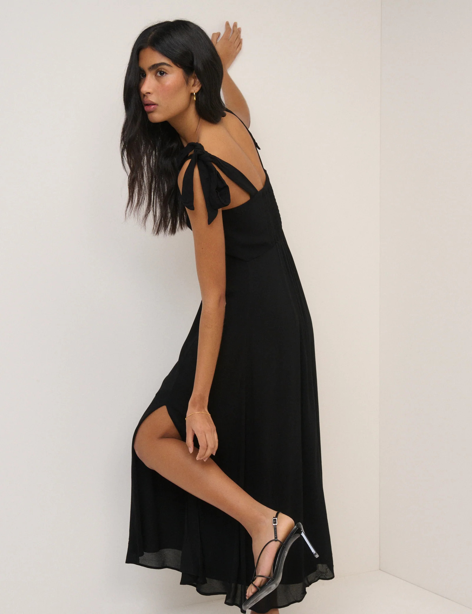 Black Square Neck Tamar Midi Dress | Nobody's Child