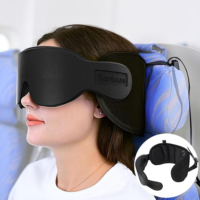 Travel Pillows for Airplanes, Neck Pillow with Eye Mask for Sleeping Long Flights, Travel Pillow ... | Amazon (US)