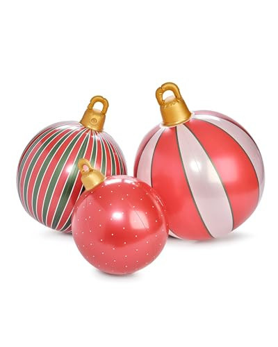 FUNBOY Retro Light Up Inflatable Ornaments – 3 Pack Oversized Holiday Yard Décor with Remote-Control LED Lights – Indoor/Outdoor Christmas Decoration | Amazon (US)