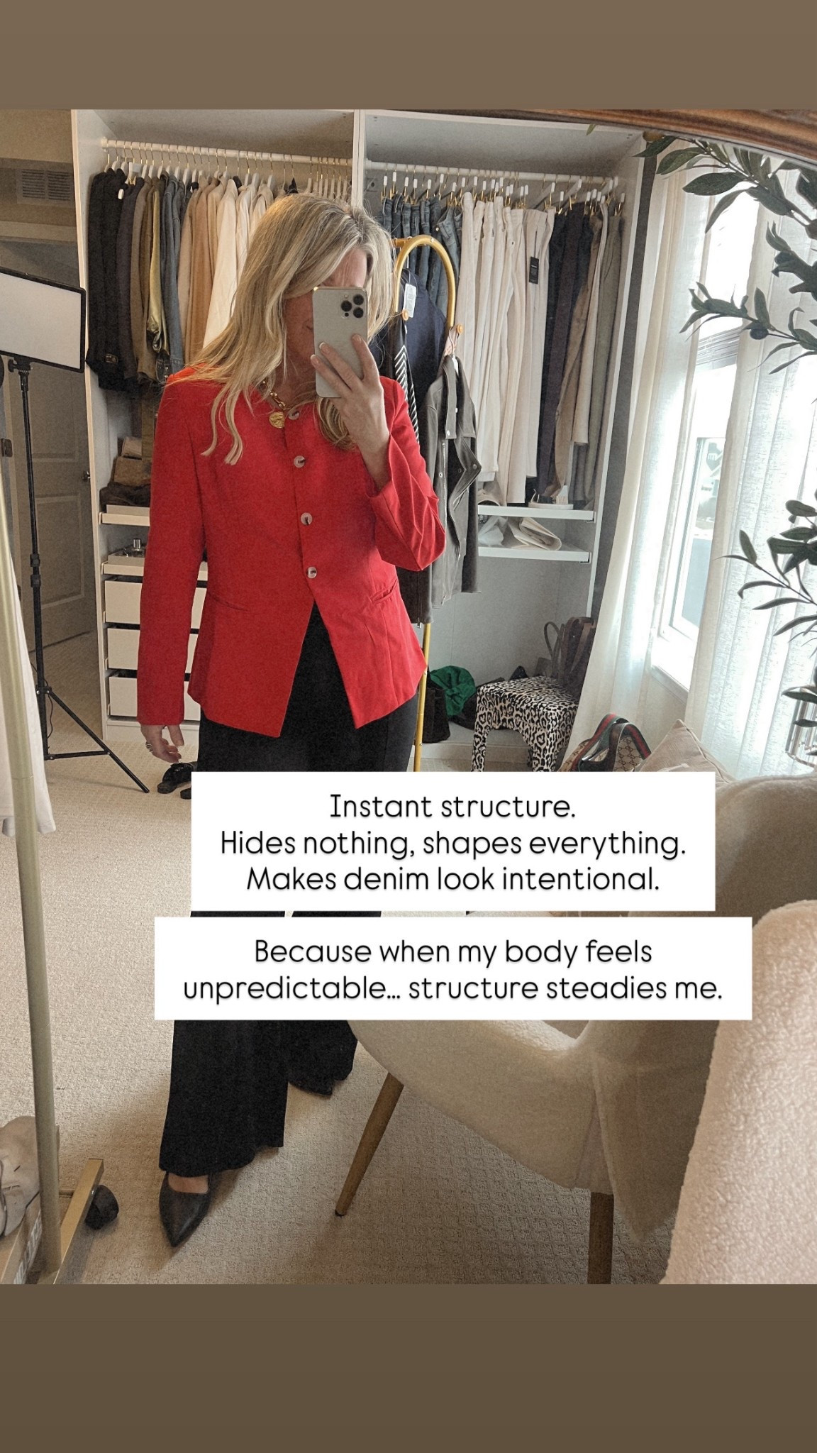 47.	

Perimenopause has been brutal.

Hormones. Teen boys. A business.
And a body that doesn’t always cooperate.

So I stopped buying for fantasy.
I started buying for support.

These aren’t trends.
They’re real-life upgrades.

If it makes my day easier, my body calmer, or my confidence steadier… it stays.

Comment UPGRADES and I’ll send everything.

Over 40 style.
Midsize fashion.
Luxury taste, smart budget.

👑 Helping you look good, feel good.


Follow my LTK @Over40andmidlife on the @shop.LTK app to view this post and get my exclusive app-only content!

#liketkit #LTKOver40 #LTKstorytime #LTKMidsize
@shop.ltk
https://liketk.it/5UoiI