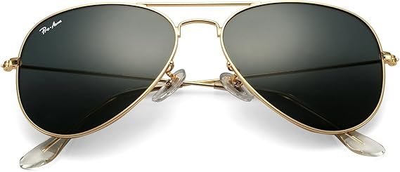 Amazon.com: Pro Acme Classic Aviator Sunglasses for Men Women 100% Real Glass Lens (Gold/Grey) : ... | Amazon (US)