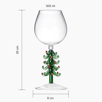 Crystal Christmas Holiday Tree Stemmed Wine Glass - Green - 10 oz Goblet Bordeaux Red & Forest Co... | Amazon (US)
