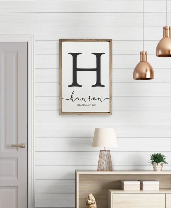 Personalized Printed Wood Family Name Sign With Established Date (Framed) | Etsy (US)