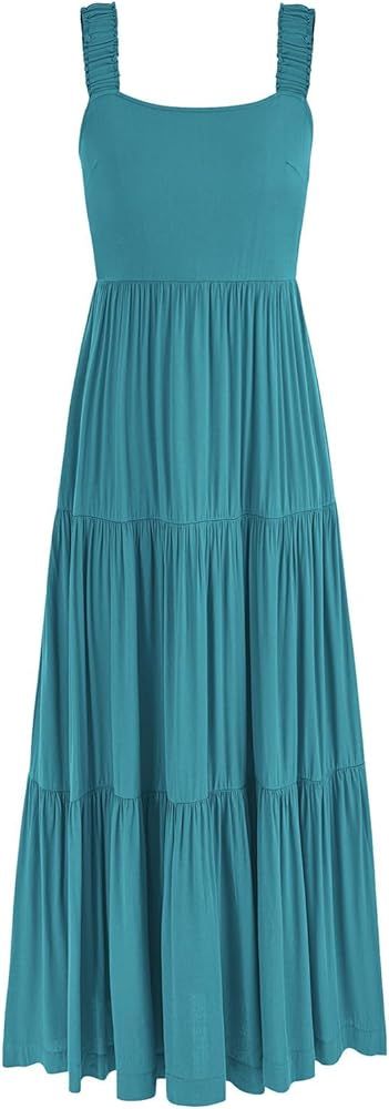 PRETTYGARDEN 2024 Summer Sleeveless Loose Maxi Dress for Women Beach Vacation Flowy Tiered Casual... | Amazon (US)