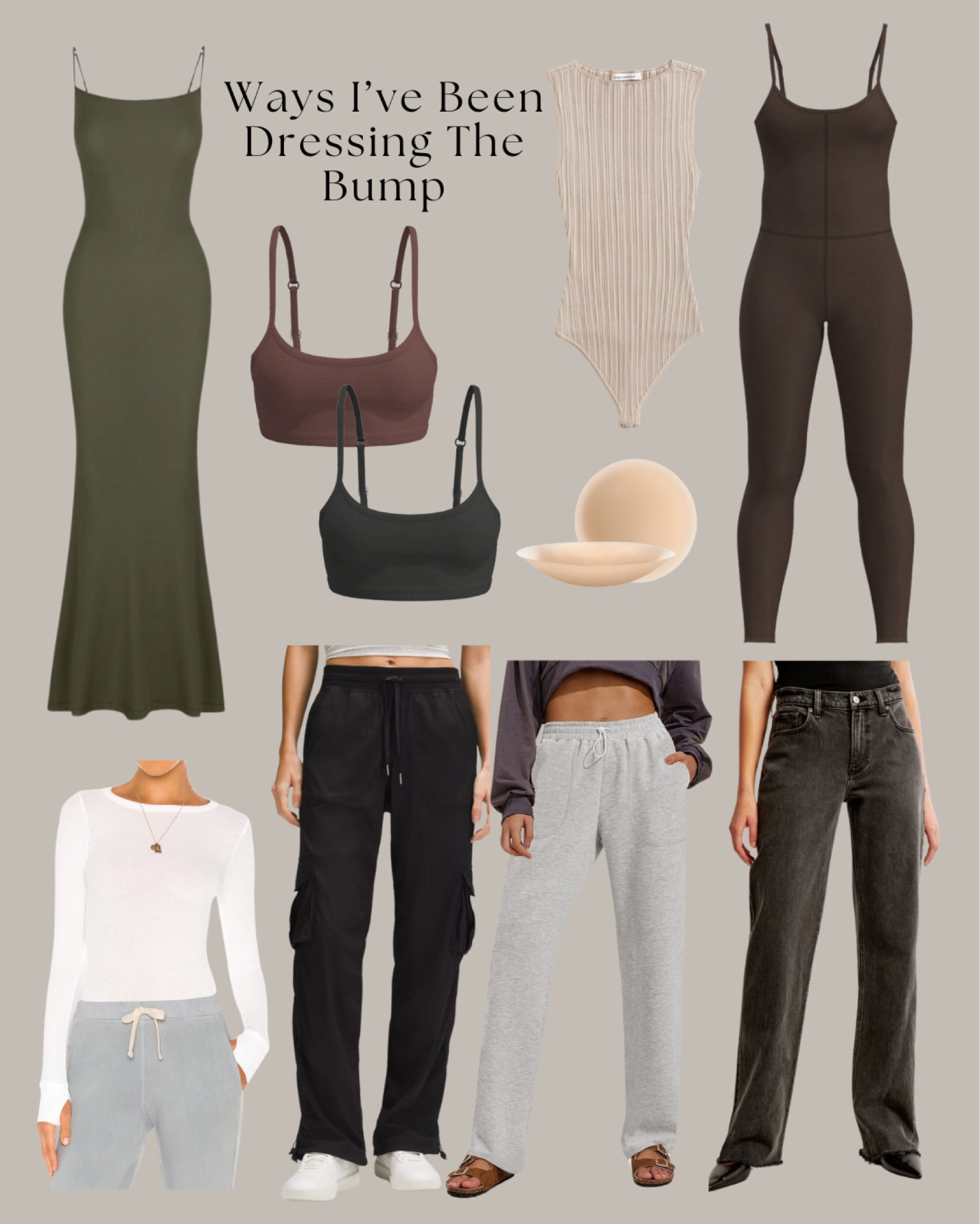 My usual size before pregnancy is small, but I’ve been ordering mediums for everything and 3 sizes up for denim (so far).

#LTKbump