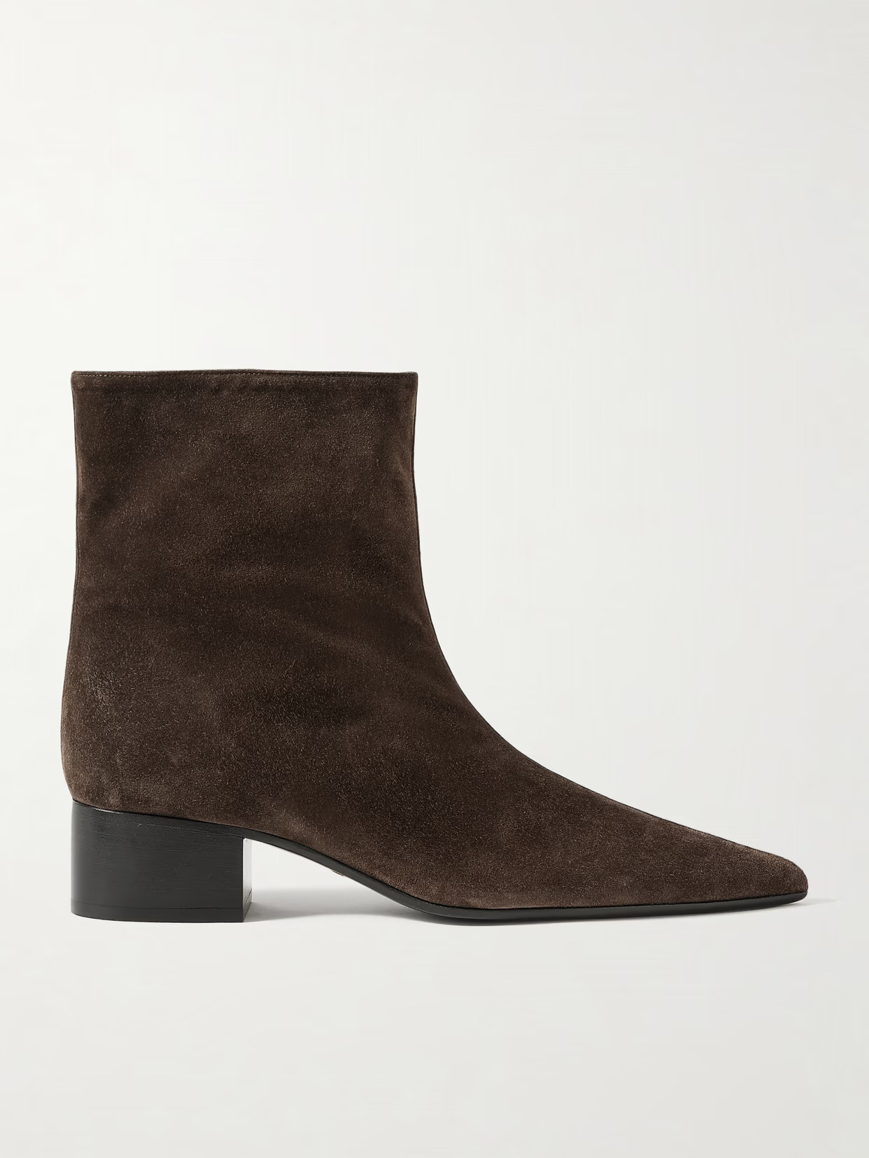 KHAITE - Andee Suede Ankle Boots - Brown | NET-A-PORTER (US)