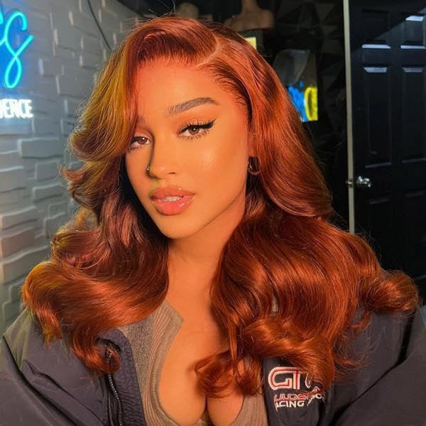Ali Pearl Hair #35 Copper Red Human Hair Wig Body Wave Lace Front Wig Human Hair 13x4 Lace Front ... | Amazon (US)