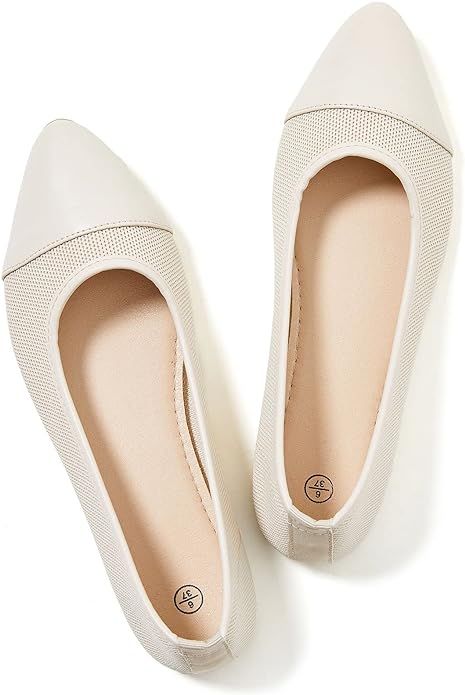 POVOGER Women's Pointed Toe Flats Womens Dressy Ballet Flats Foldable Low Heel Dress Shoes Comfor... | Amazon (US)
