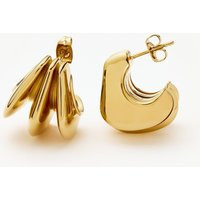Hera Dome Triple Ridge Hoop Earrings | Gold Plated | Missoma UK