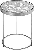 Meridian Furniture Butterfly Collection Modern | Contemporary Round Glass Top End Table with Intrica | Amazon (US)