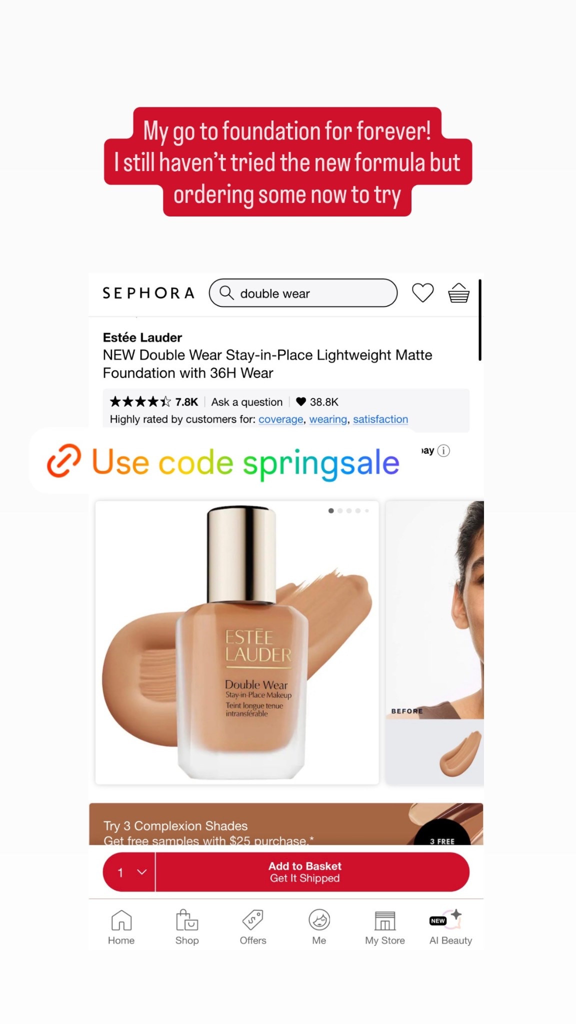 Sephora sell Estée Lauder double wear foundation new formula favorites ￼

#LTKBeauty #LTKselfcare