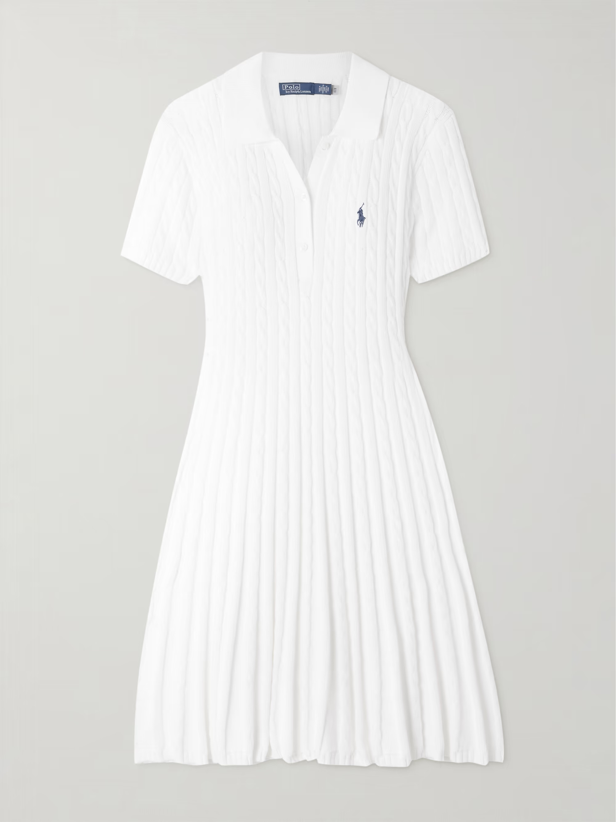 Embroidered cable-knit cotton-blend mini dress | NET-A-PORTER (UK & EU)