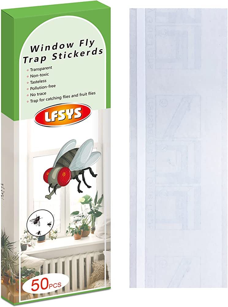LFSYS 50 Pack Window Fly Traps, Fruit Fly Traps for Indoors, Fly Paper Sticky Strips, Fly Traps f... | Amazon (US)