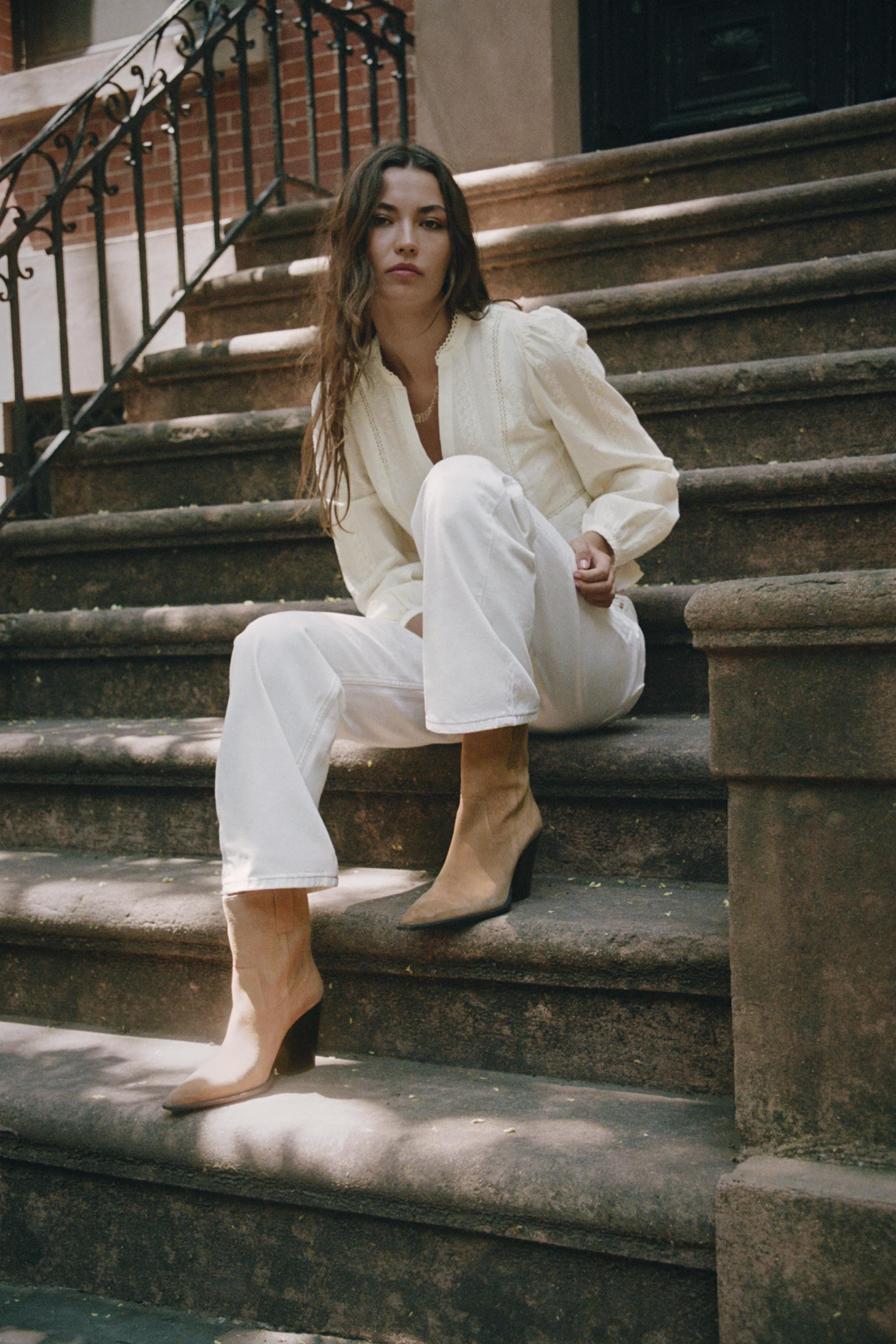SUEDE COWBOY ANKLE BOOTS | Zara US