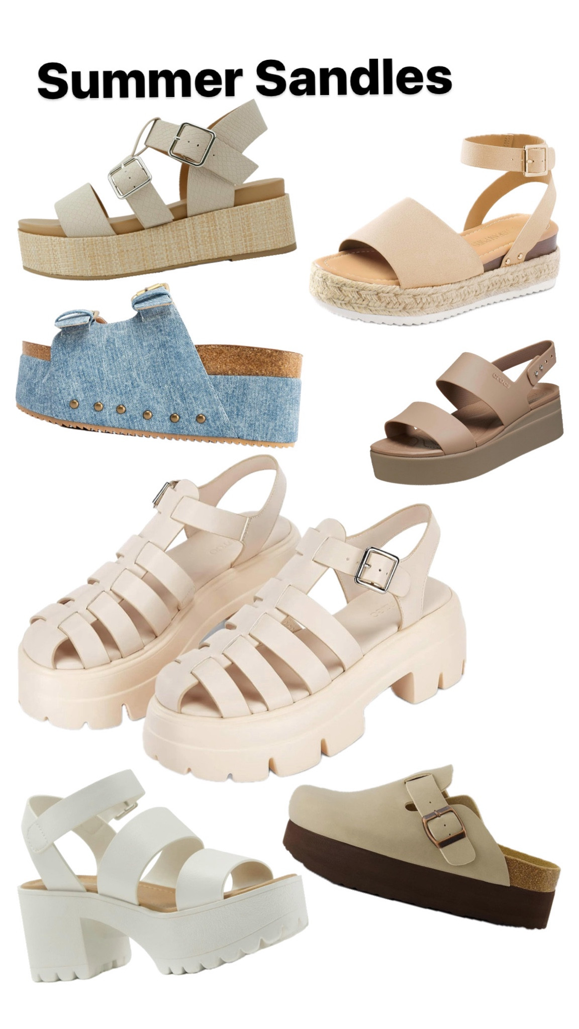 The summer sandal must have collection! Platforms are a girls best friend and all of these are a go to!!!! Perfect summer pieces that can be worn with anything. 

#LTKFindsUnder50 #LTKShoeCrush #LTKStyleTip