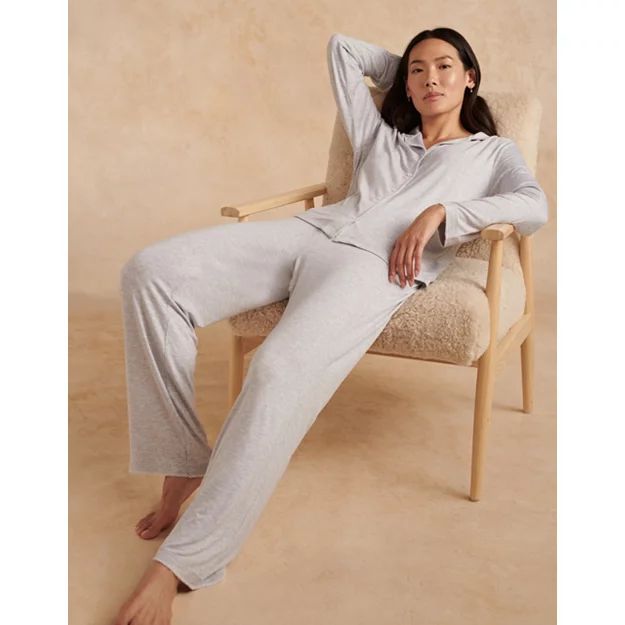 Jersey Stitch Detail Classic Pyjama Set | The White Company (UK)