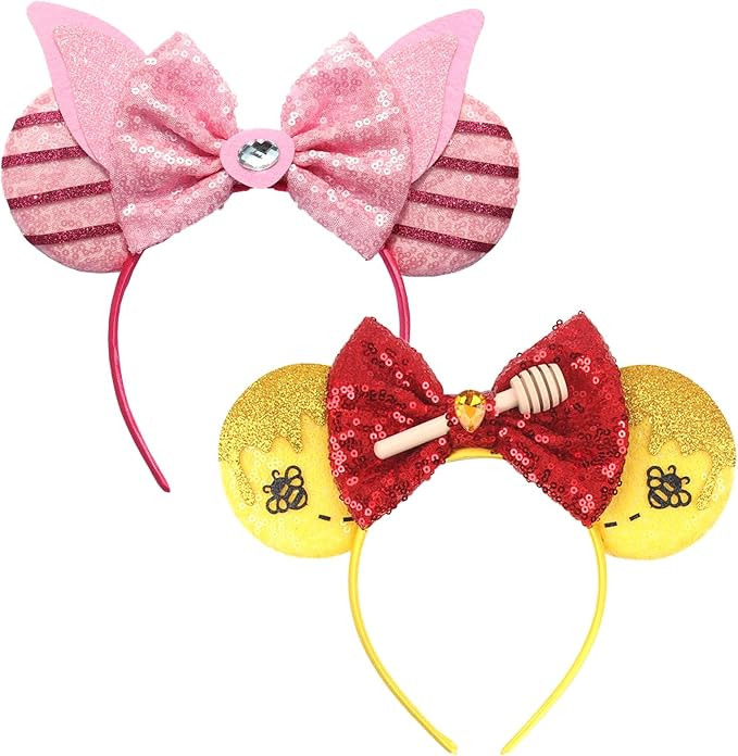 FACHPINT Mouse Ears Headband for Pigletpooh, Cute Sequin Ears for Party, Christmas Decoration, Gi... | Amazon (US)