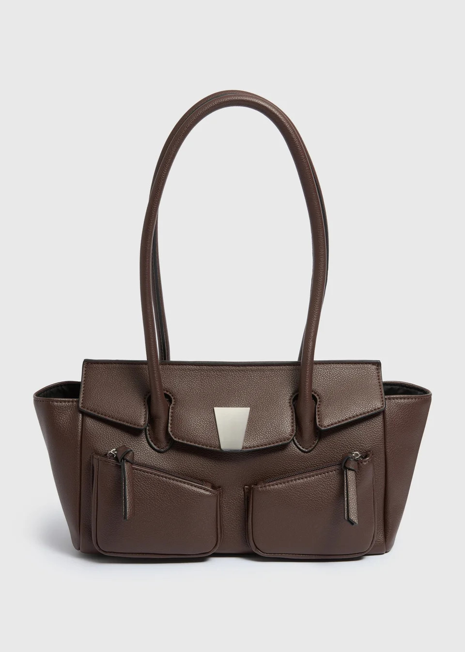Brown Faux Leather Bowler Bag | Matalan (UK)
