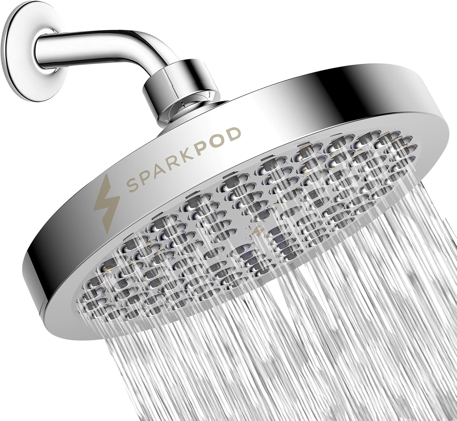 SparkPod Shower Head - High Pressure Rain - Luxury Modern Chrome Look - Tool-less 1-Min Installat... | Amazon (US)
