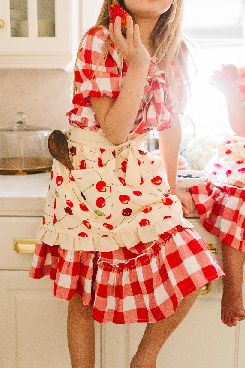 Mini Ivy Half Apron in Cherry Cotton | Ivy City Co