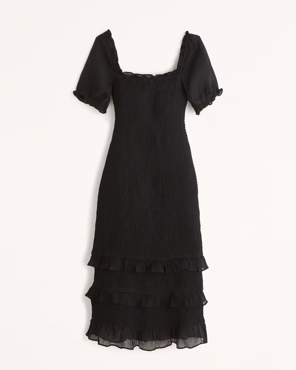 Women's Smocked Midi Dress | Women's Dresses & Jumpsuits | Abercrombie.com | Abercrombie & Fitch (US)
